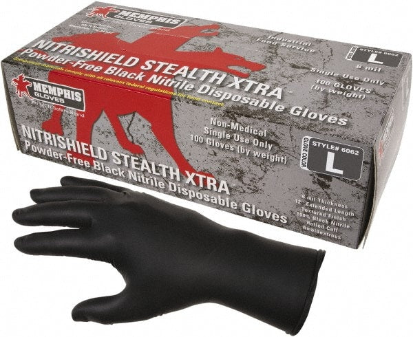 Disposable Gloves: Series Nitrishield, Size Small, 6.0 mil, Nitrile, Food Grade, Powder-Free