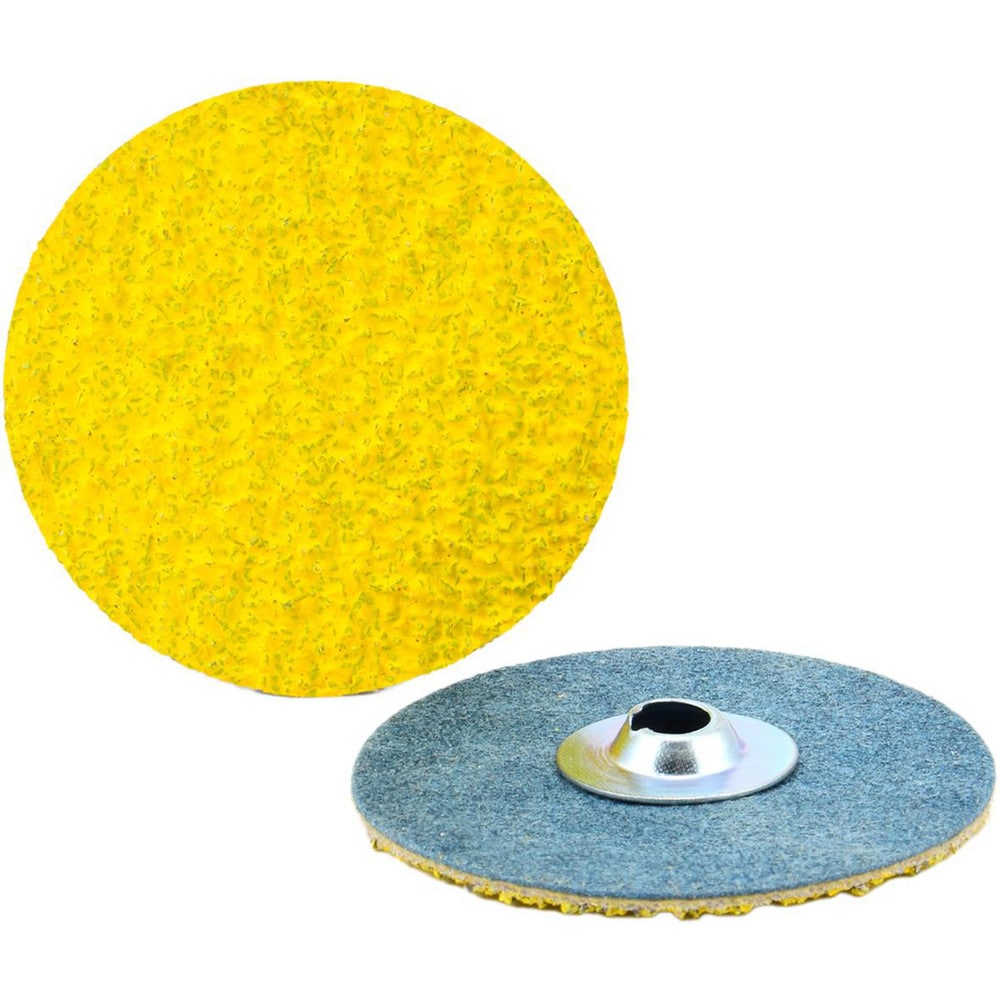 Quick-Change Disc: Type S, 1" Dia, 36 Grit, Ceramic Alumina, Coated