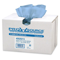 Heavy Duty Shop Wipers: Box, Dry, Blue, 160 Ct