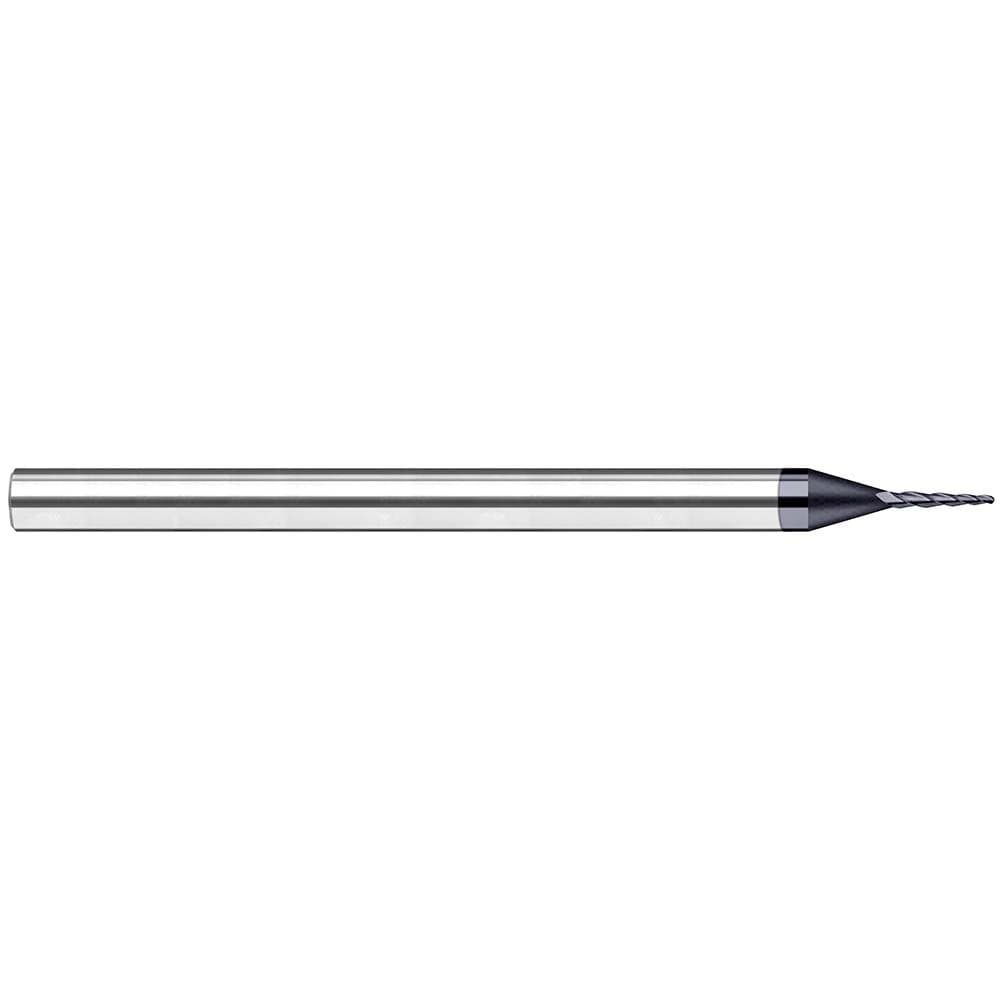 Tapered End Mill: 15 deg Angle per Side, 0.0600" Small Dia, 5/16" LOC, 3 Flute, Tapered End