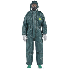 Disposable Coveralls: Size 4X-Large, 0.3292 oz, Multi-Layer Non-Woven Barrier Laminate Fabric, Double Zipper Closure