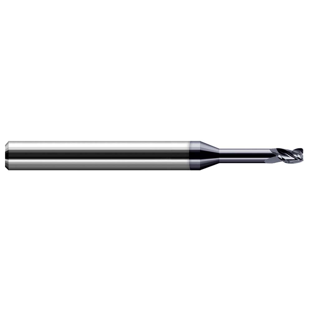 Corner Radius End Mill: 5/64" Dia, 0.117" LOC, 0.0100" Radius, 4 Flute, Solid Carbide