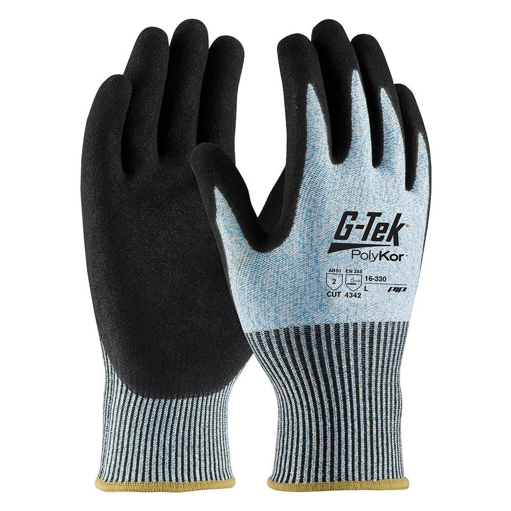 Cut, Puncture & Abrasion-Resistant Gloves: G-Tek 16-330, Size X-Small, ANSI Cut A2, ANSI Puncture 2, Nitrile, PolyKor