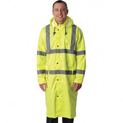 Rain Jacket: Size 4X-Large, High-Visibility Yellow, Polyester