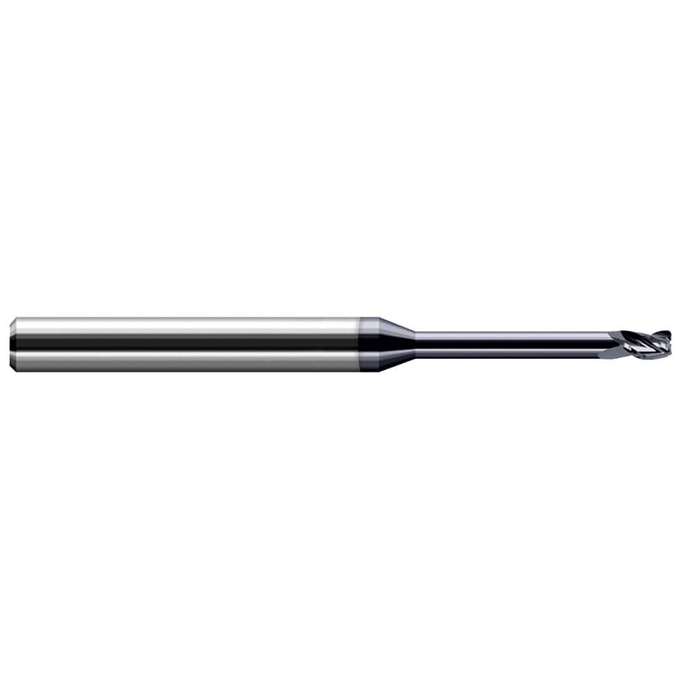 Corner Radius End Mill: 9/64" Dia, 0.22" LOC, 0.0300" Radius, 3 Flute, Solid Carbide