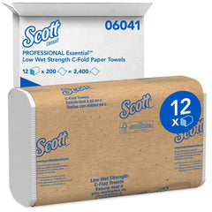 Essential C-Fold Paper Towels, Low Wet Strength, White