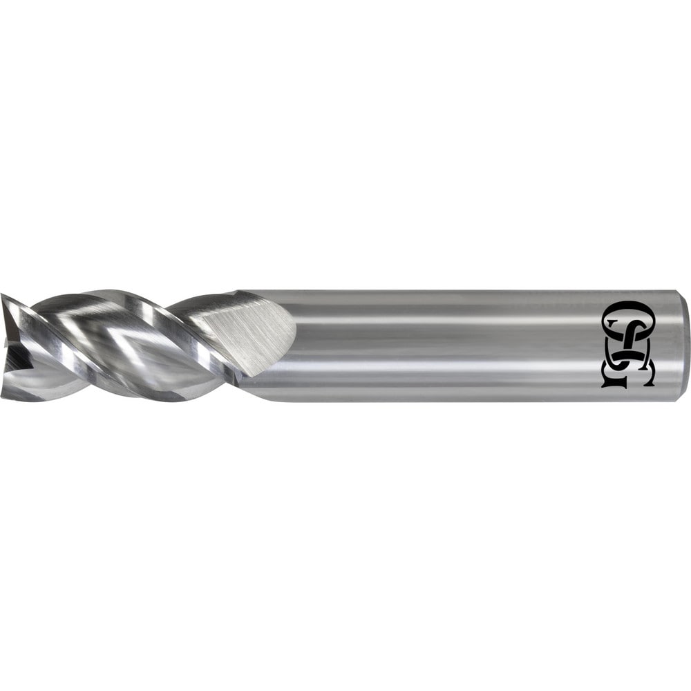 Corner Radius End Mill: 1/8" Dia, 3/8" LOC, 0.0150" Radius, 3 Flute, Solid Carbide