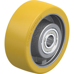 Rigid & Swivel Caster Wheel: Polyurethane, 5" Dia, 2" Wide