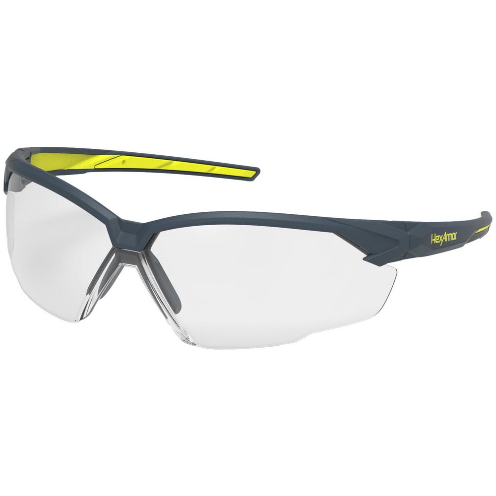 Safety Glasses: Anti-Fog & Anti-Scratch, Polycarbonate, Clear Lenses, Wrap Around & Half-Framed