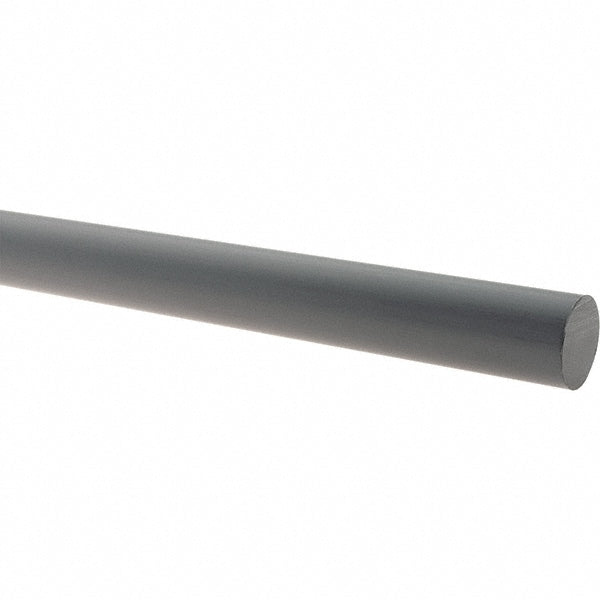 Plastic Rod: Chlorinated Polyvinyl Chloride, 5' Long, 7/8" Dia, Gray