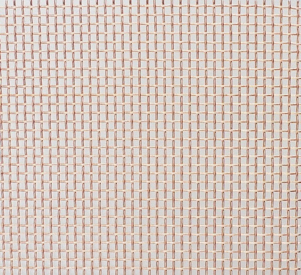 Wire Cloth: 32 Wire Gauge, 0.012" Wire Dia, Copper