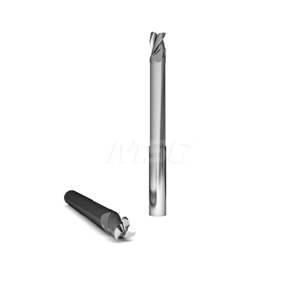 Square End Mill: 3/8" Dia, 1/2" LOC, 3 Flute, Solid Carbide