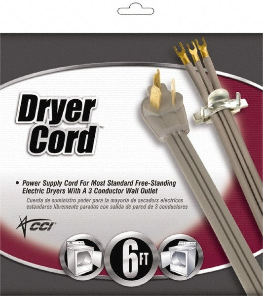 Power Cords; Cord Type: Replacement Cord; Overall Length (Feet): 6; Cord Color: Gray; Amperage: 30