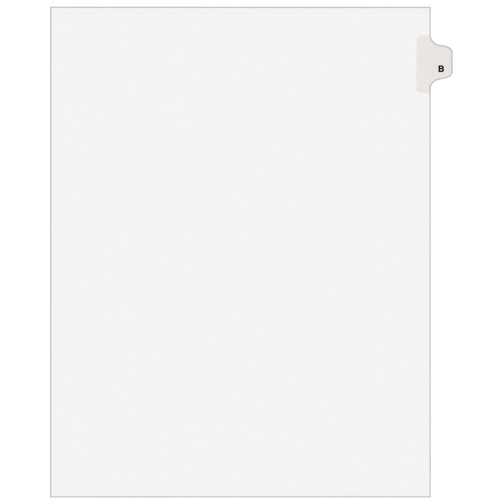 11 x 8 1/2" B Label, 1 Tabs, Unpunched, Preprinted Tab Dividers