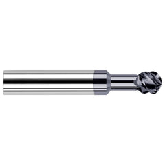 Undercutting End Mills; Mill Diameter (Decimal Inch): 0.1250; Mill Diameter (Inch): 1/8; Length Of Cut (Decimal Inch - 4 Decimals): 0.1070; Overall Length (Inch): 2; Radius: 0.0625; Number Of Flutes: 4; Neck Length (Decimal Inch): 0.7500; Neck Diameter (D