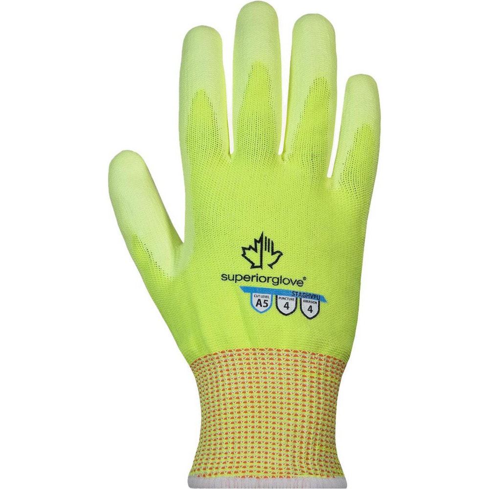 Cut, Puncture & Abrasion-Resistant Gloves: Superior Glove Works STAGHVPU, Size X-Small, ANSI Cut A5, ANSI Puncture 4, Polyurethane, Engineered Yarn