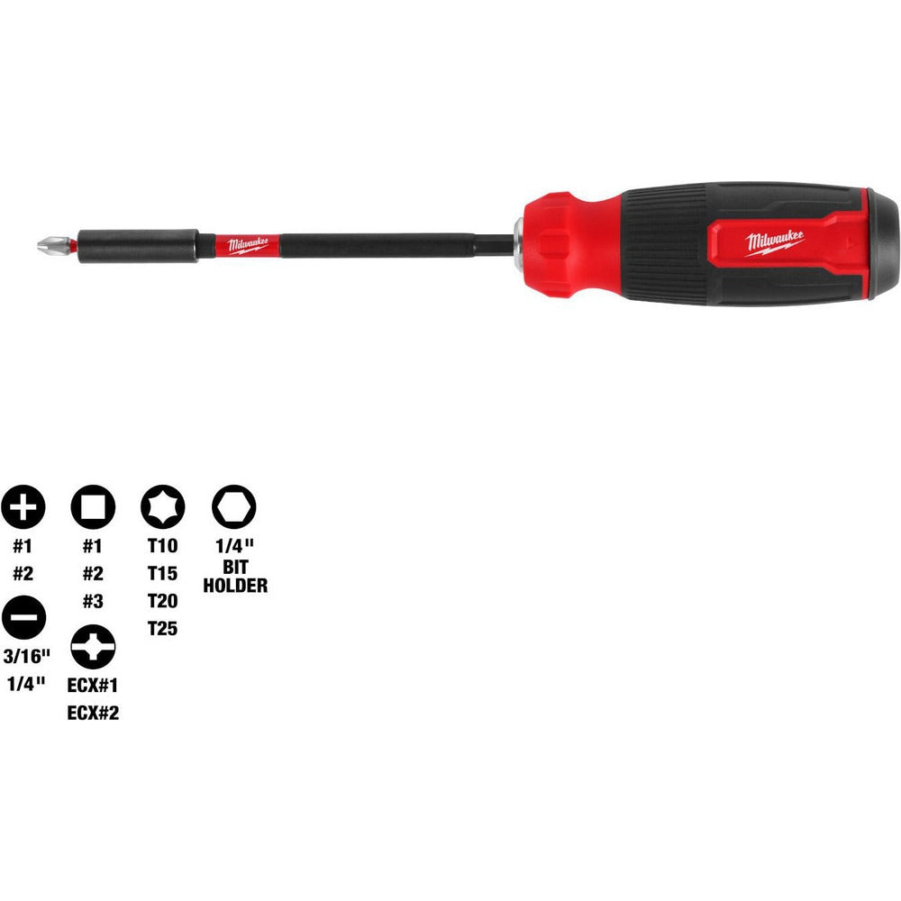 Bit Screwdrivers; Type: Combination; Tip Type: Slotted, Torx, Phillips, Square; Drive Size (TXT): 1/4 in, 1/2 in, 3/8 in; Shaft Length: 6.0000