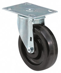 Swivel Top Plate Caster: Phenolic, 4" Wheel Dia, 2" Wheel Width, 600 lb Capacity, 5-5/8" OAH