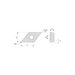 Turning Insert: DCMT21.51PSF AH725, Carbide