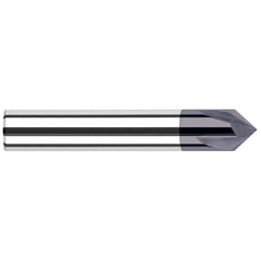 Chamfer Mill: 3/16" Dia, 3/16" Shank Dia, 4 Flute, Solid Carbide, Single End