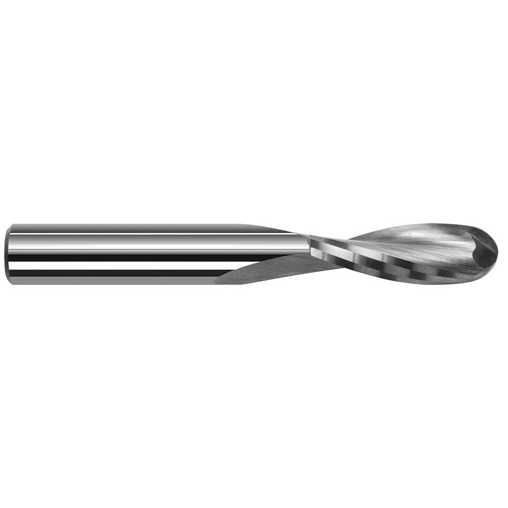 Ball End Mill: 9/64" Dia, 0.4250" LOC, 2 Flute(s), Solid Carbide