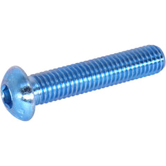 Socket Cap Screw: M3x0.5 10.00 mm Length Under Head, Alloy Steel, Zinc-Blue Trivalent Chromate