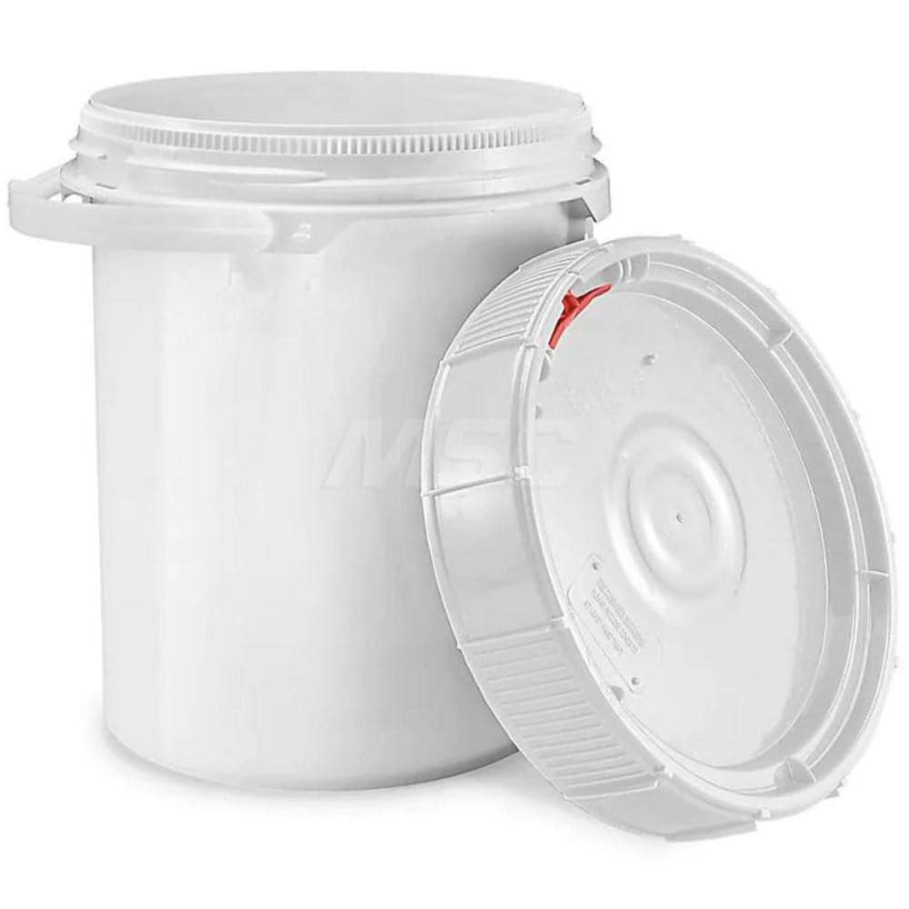 Buckets & Pails; Capacity: 5.00 gal; Bucket Material: High-Density Polyethylene; Lid Type: Screw-on; Style: Pail; Color: White