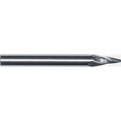 Tapered End Mill: 1 deg Angle per Side, 1/8" Small Dia, 1" LOC, 3 Flute, Tapered End