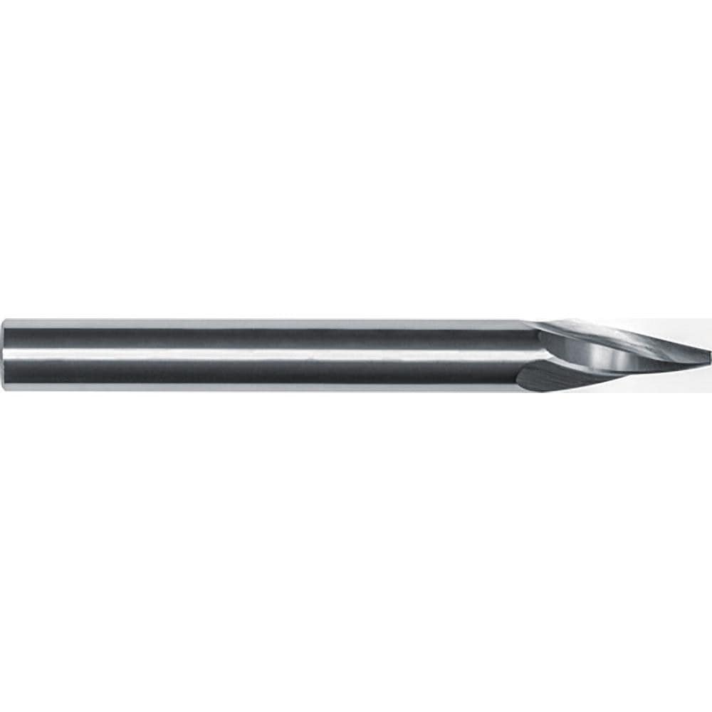 Tapered End Mill: 1 deg Angle per Side, 1/8" Small Dia, 1" LOC, 3 Flute, Tapered End