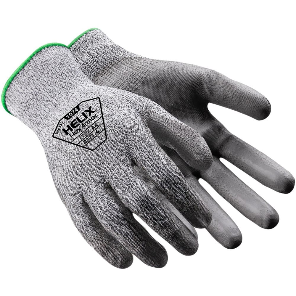 Cut, Puncture & Abrasion-Resistant Gloves: Helix 1074, Size Large, ANSI Cut A4, ANSI Puncture 4, Polyurethane, HPPE Blend