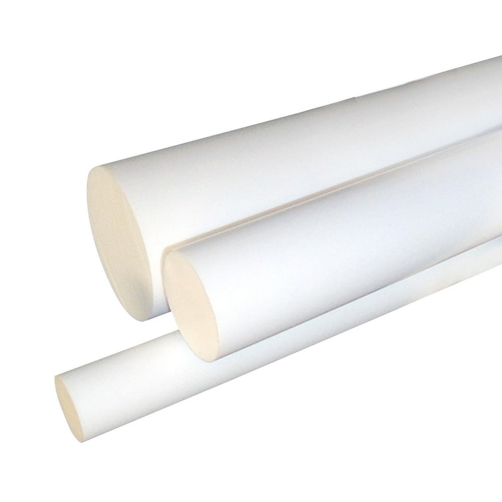 Plastic Rod: 48" Long, 0.25" Dia, Natural Color, Opaque, 5000 psi Tensile Strength