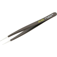 Tweezers; Tweezer Type: ESD Safe; Pattern: Solid Color; Material: Steel; Tip Type: Tapered; Tip Shape: Pointed; Overall Length (Inch): 4-3/4