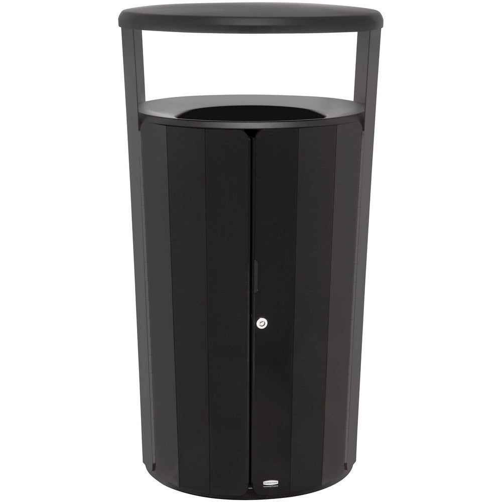 Trash Cans & Recycling Containers; Product Type: Trash Can; Container Capacity: 33 gal; Container Shape: Round; Container Material: Metal; Color: Black; Material: Metal