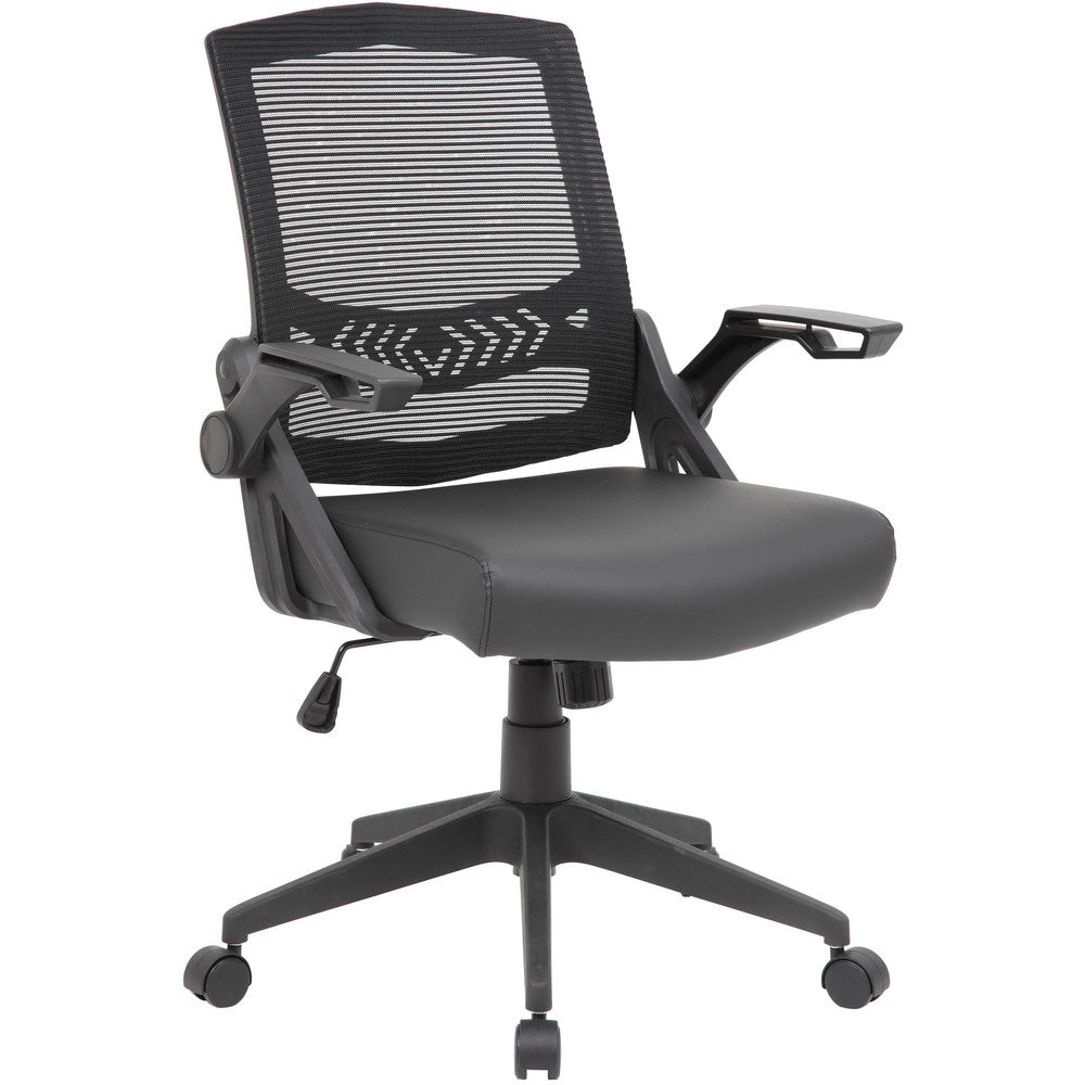 Task Chair:  Vinyl,  Adjustable Height,  Black