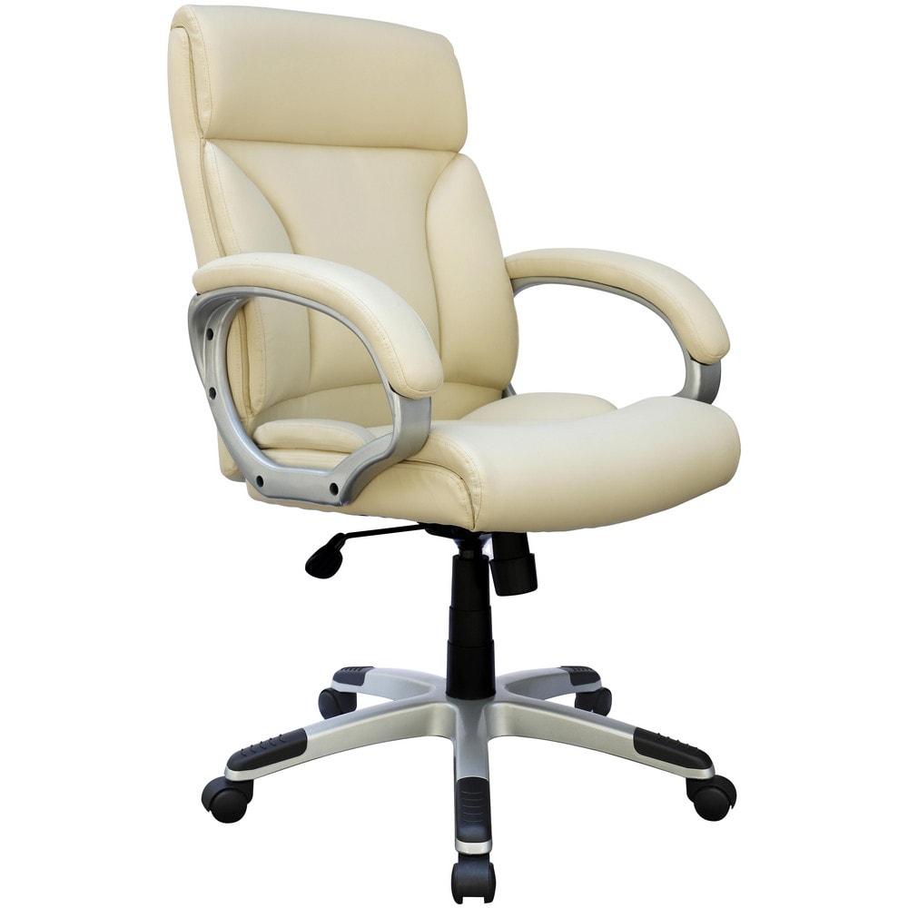 Task Chair:  PU Leather,  Adjustable Height,  Ivory