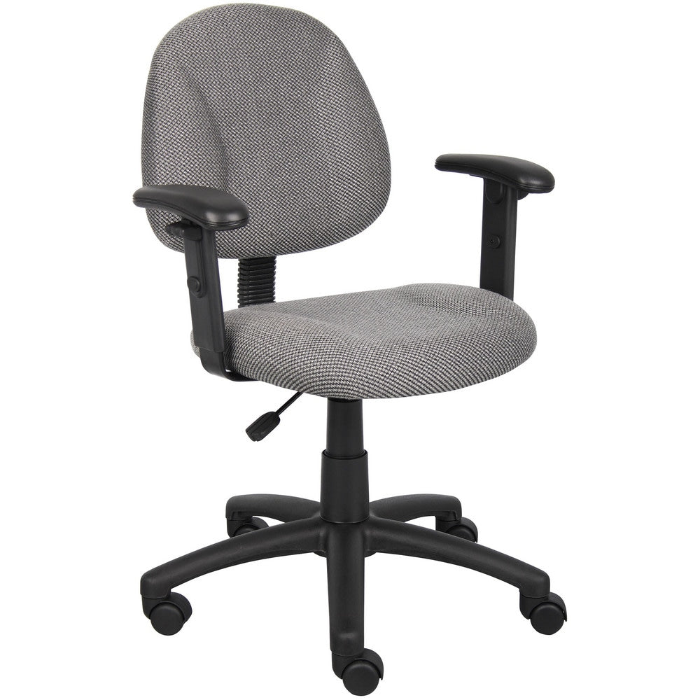 Task Chair:  Tweed,  Adjustable Height,  Gray