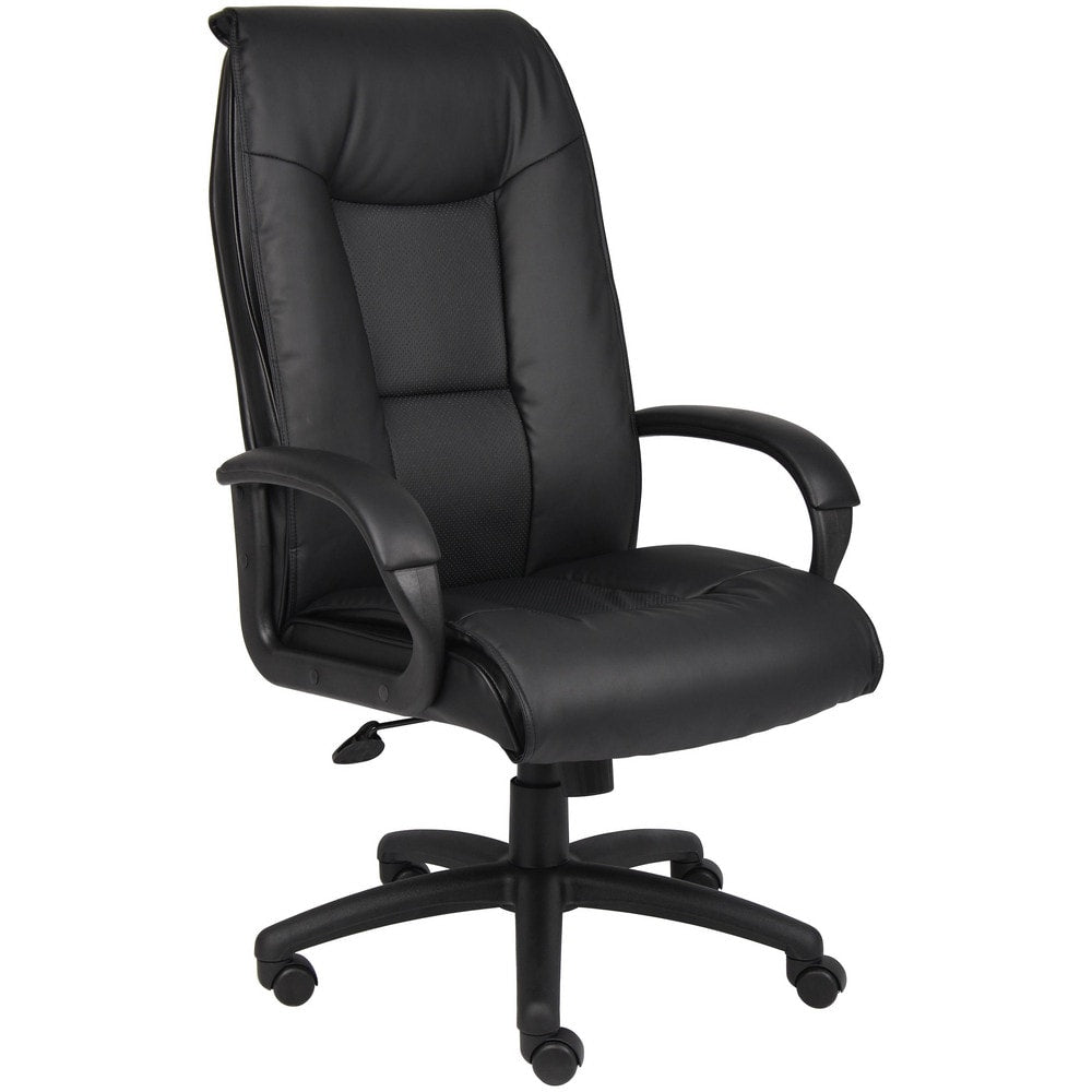 Task Chair:  PU Leather,  Adjustable Height,  Black