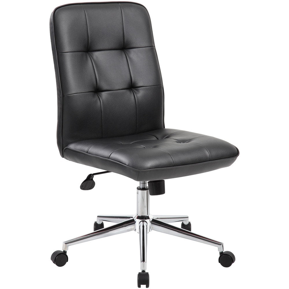 Task Chair:  Vinyl,  Adjustable Height,  Black