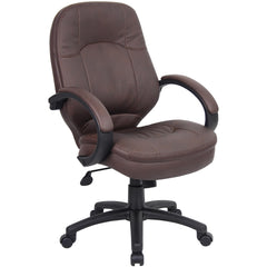 Task Chair:  PU Leather,  Adjustable Height,  Bomber Brown