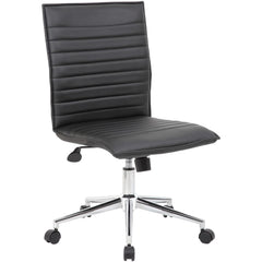 Task Chair:  Vinyl,  Adjustable Height,  Black