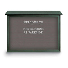 Enclosed Letter Board: 52" Wide, 40" High, Recycled Plastics, Woodland Green