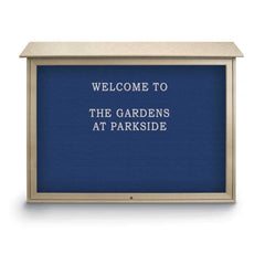 Enclosed Letter Board: 52" Wide, 40" High, Recycled Plastics, Sand