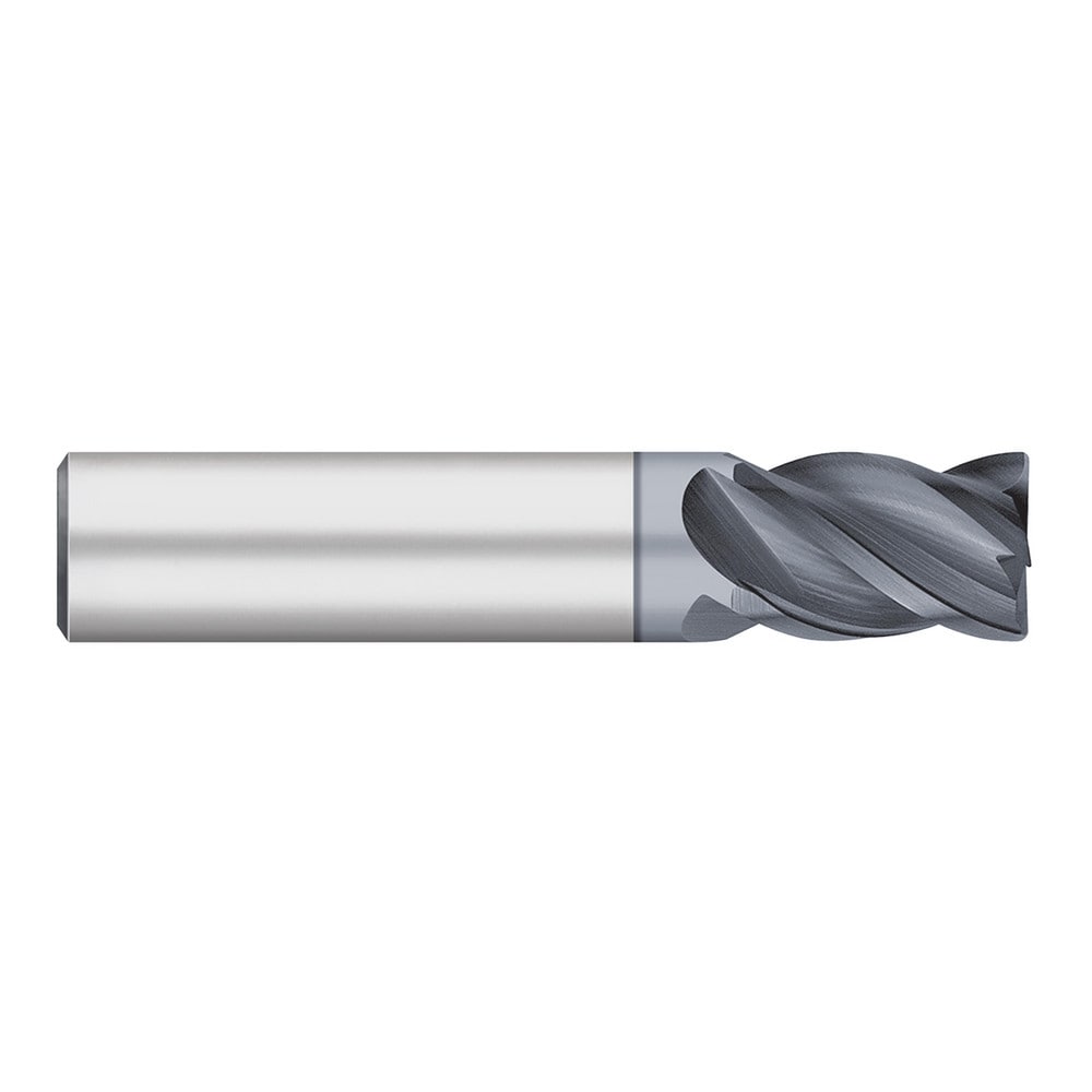 Corner Radius End Mill: 3/16" Dia, 3/8" LOC, 0.0050" Radius, 4 Flute, Solid Carbide