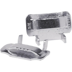 Band Clamps & Buckles; Buckle Type: Feed Through; Material: Stainless Steel; Finish: Chrome; Overall Width: 1; Overall Length: 1.65; Overall Thickness: 0.40; Material Grade: 316; For Use With: Strapbinder ST001 Spin Tight Tool