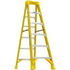 5 Step Fiberglass Foldable Step Ladder: Type IAA 375 lb Capacity 6' Height