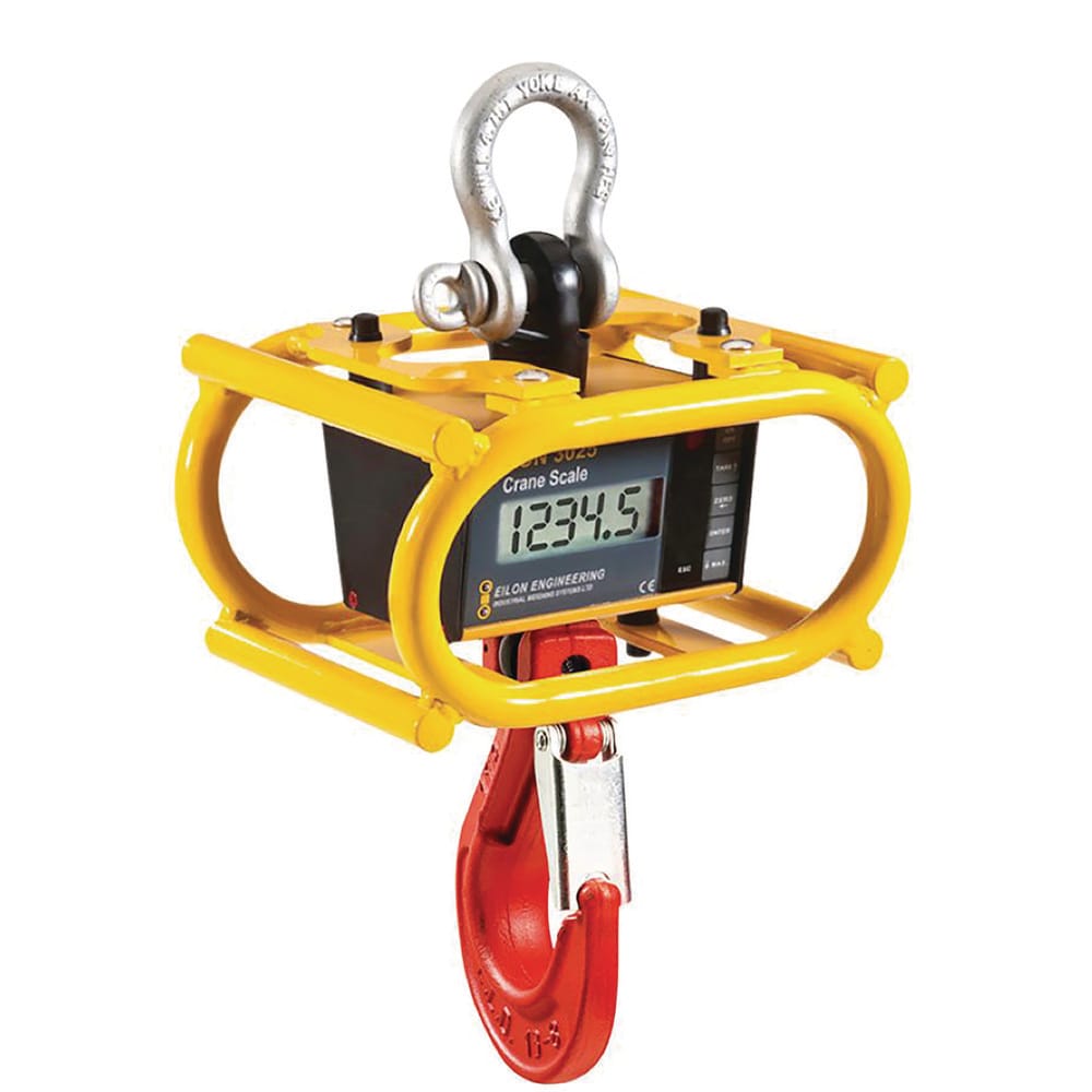 Crane Scales & Hanging Scales; Type: Crane Scale w/1" Display, Cage & IR Remote; Capacity (Lb.): 5000.00; Capacity (kg): 2267.9619; Display Type: 6 Digit LCD, 5 Digit LCD; Scale Type: Crane Scale