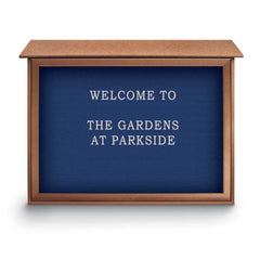 Enclosed Letter Board: 45" Wide, 36" High, Recycled Plastics, Cedar