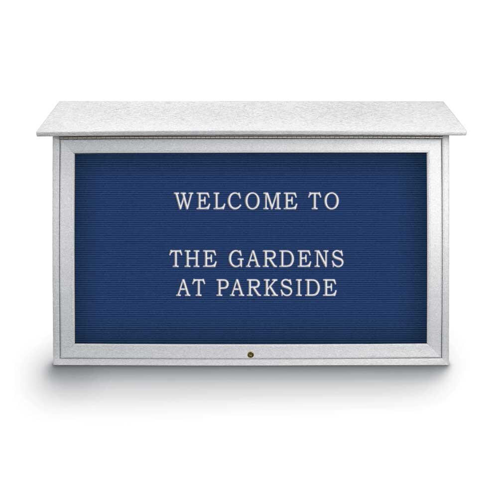 Enclosed Letter Board: 45" Wide, 30" High, Recycled Plastics, White