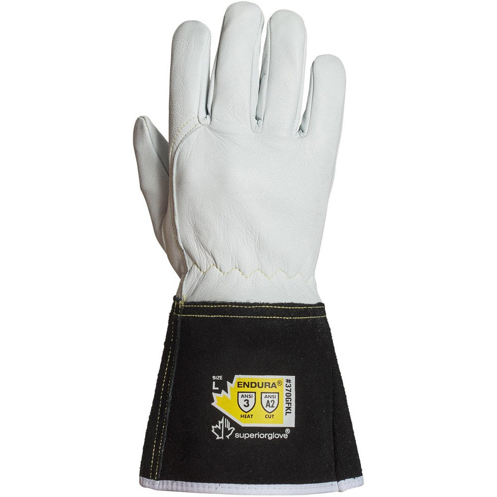 Welder's & Heat Protective Gloves; WHT/BLK MED 1/PR ENDURA TIG WELD GLOVES