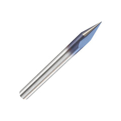 Chamfer Mill: 1/8" Dia, 1/8" Shank Dia, 15 deg, 2 Flute, Solid Carbide, Single End